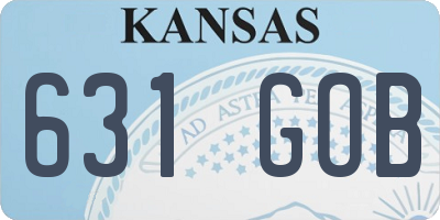 KS license plate 631GOB