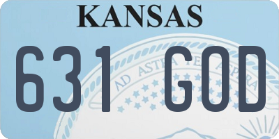 KS license plate 631GOD