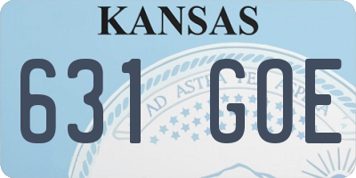 KS license plate 631GOE