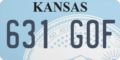 KS license plate 631GOF