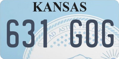 KS license plate 631GOG