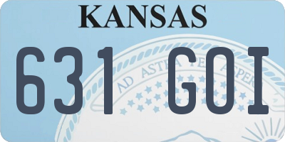 KS license plate 631GOI