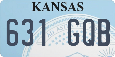 KS license plate 631GQB