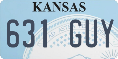 KS license plate 631GUY