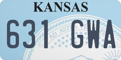 KS license plate 631GWA
