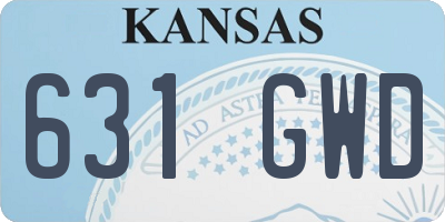 KS license plate 631GWD