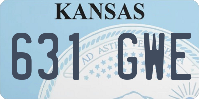 KS license plate 631GWE