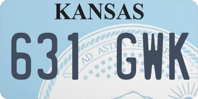 KS license plate 631GWK