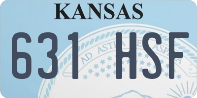 KS license plate 631HSF