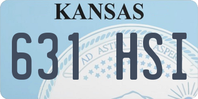 KS license plate 631HSI