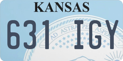 KS license plate 631IGY