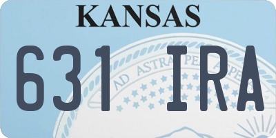 KS license plate 631IRA