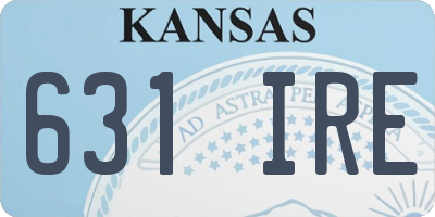 KS license plate 631IRE