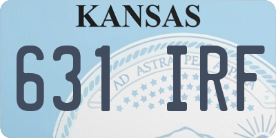 KS license plate 631IRF