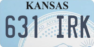KS license plate 631IRK
