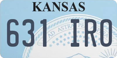 KS license plate 631IRO