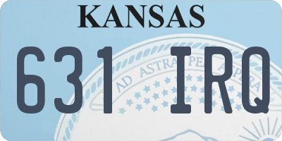 KS license plate 631IRQ