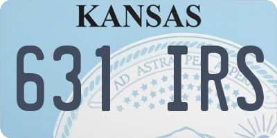 KS license plate 631IRS