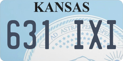 KS license plate 631IXI