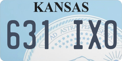 KS license plate 631IXO