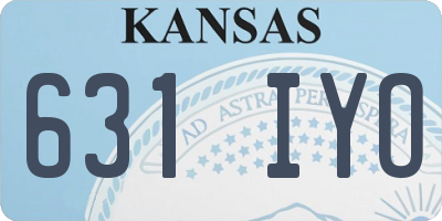 KS license plate 631IYO