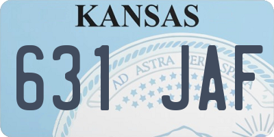KS license plate 631JAF