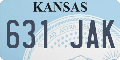 KS license plate 631JAK