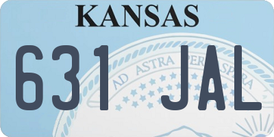 KS license plate 631JAL