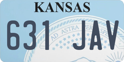 KS license plate 631JAV