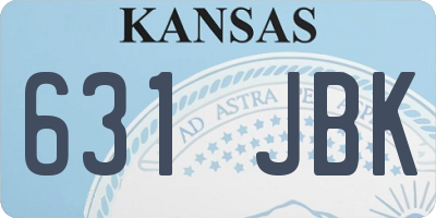 KS license plate 631JBK