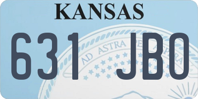 KS license plate 631JBO
