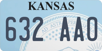 KS license plate 632AAO