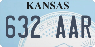 KS license plate 632AAR