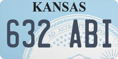 KS license plate 632ABI