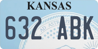 KS license plate 632ABK