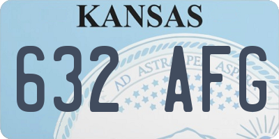 KS license plate 632AFG