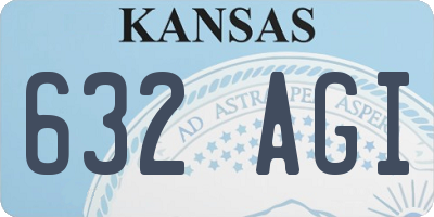 KS license plate 632AGI