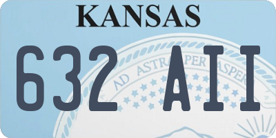 KS license plate 632AII
