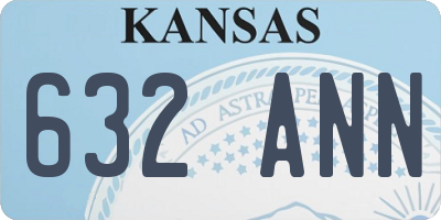 KS license plate 632ANN