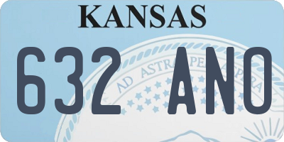 KS license plate 632ANO
