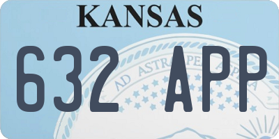 KS license plate 632APP