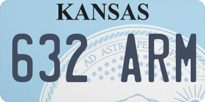 KS license plate 632ARM