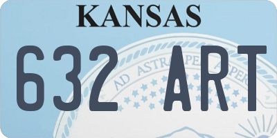 KS license plate 632ART