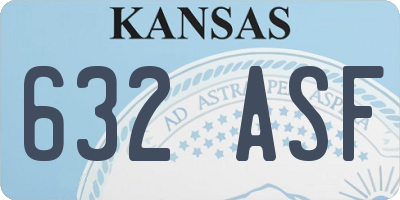 KS license plate 632ASF