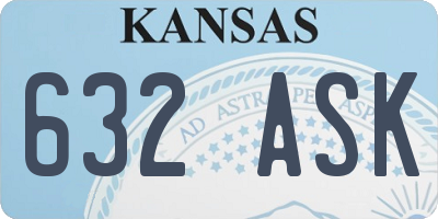 KS license plate 632ASK