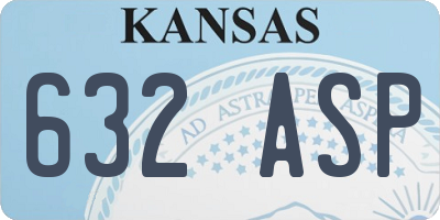 KS license plate 632ASP