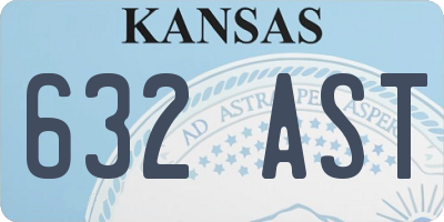 KS license plate 632AST