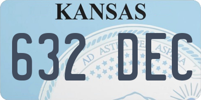 KS license plate 632DEC