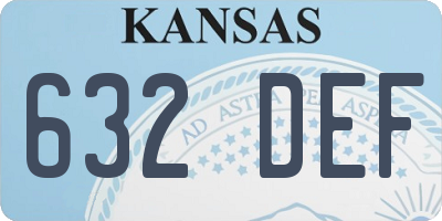 KS license plate 632DEF
