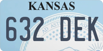 KS license plate 632DEK